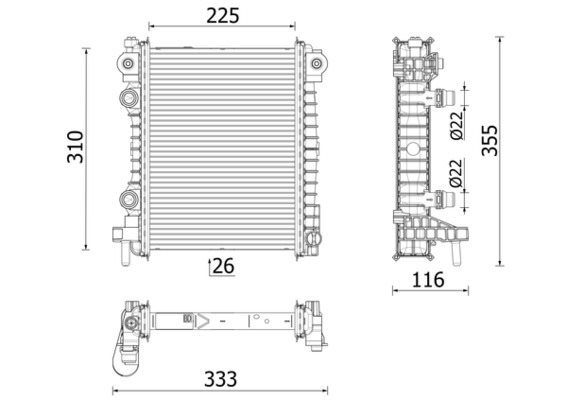 Chłodnica silnika do Alfy, CR 2707 000P, MAHLE w ofercie sklepu e-autoparts.pl 